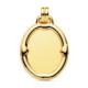 18 Chapa Oro Amarillo Oval Brillo Con Borde 29X24 Mm