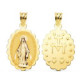 18K Medalla Escapulario Virgen De La Milagrosa Brillo 28X18 Mm