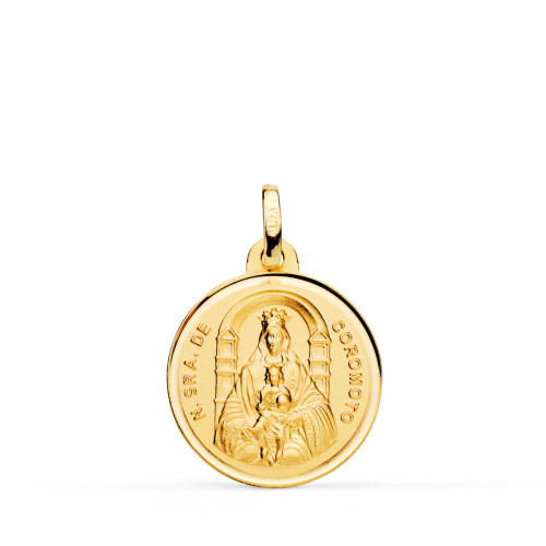 18K Medalla Virgen Nuestra Sra Del Coromoto 18 Mm Talla Bisel