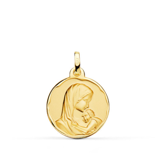 18K Medalla Virgen Madre Amor Maternal 18 Mm