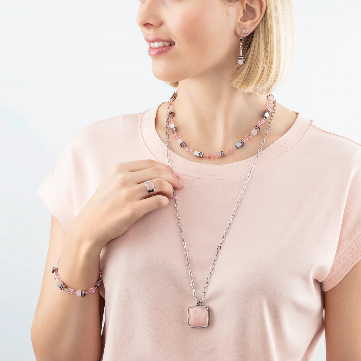 Collar Coeur De Lion  GeoCUBE® Rosa 4017/10-1900