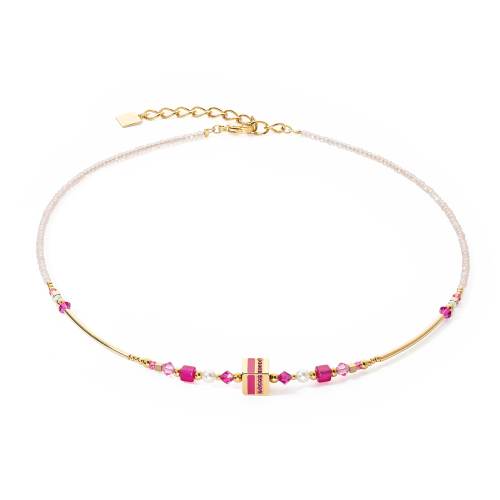 Collar Coeur De Lion Square Stripes oro-magenta 4355/10-0416