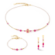 Collar Coeur De Lion Square Stripes oro-magenta 4355/10-0416