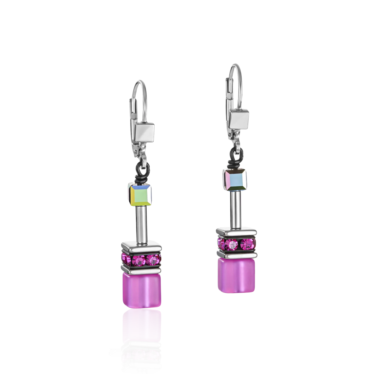 Pendientes Coeur De Lion GeoCUBE® Pink 2838/20-1520