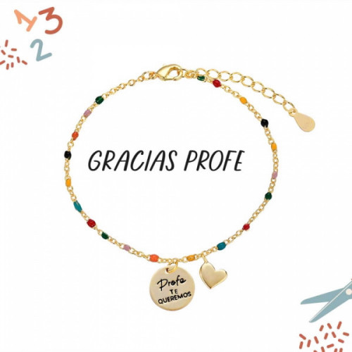 Pulsera de plata Profe Te Queremos 9120707