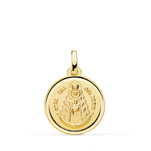 18K Medalla Virgen Del Rocio Bisel 18 Mm