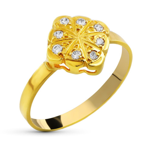 18K Sortija Oro Amarillo Circonitas 9 Mm