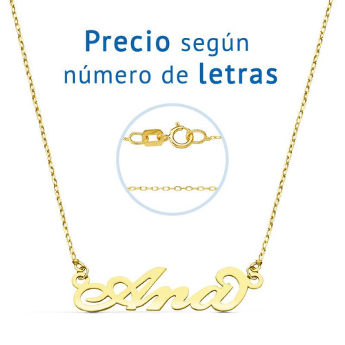 18K Gargantilla Nombre Personalizado Letras Cadena 45Cm