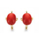 18K Pendientes Tronco Coral  12X10 Mm