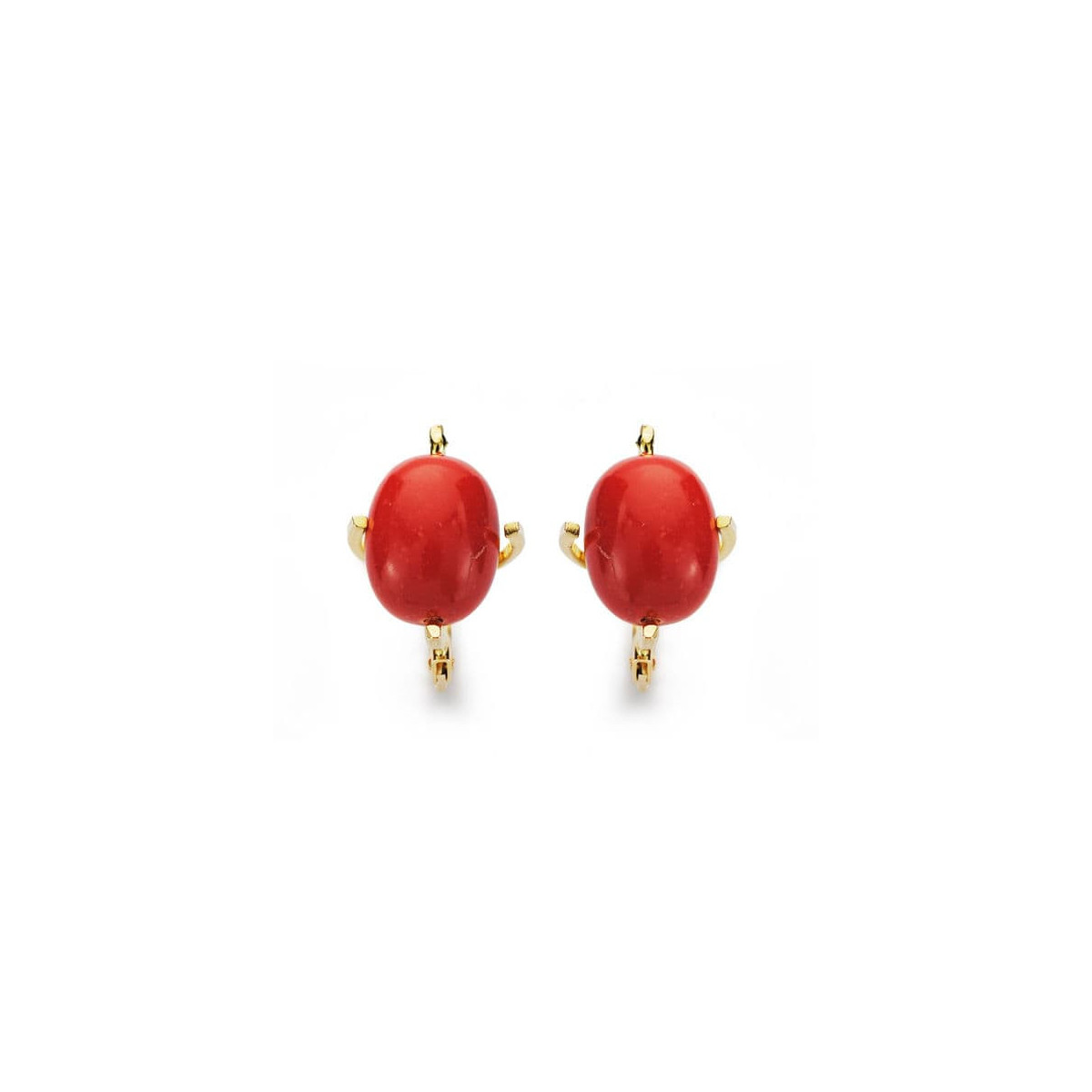 18K Pendientes Tronco Coral  12X10 Mm