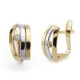 18K Pendientes Oro Bicolor Circonitas 12X6 Mm