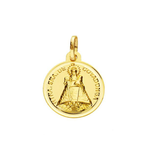 18K Medalla Virgen De Covadonga 16 Mm