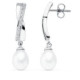 9K Pendientes Oro Blanco Perla 32X7 Mm