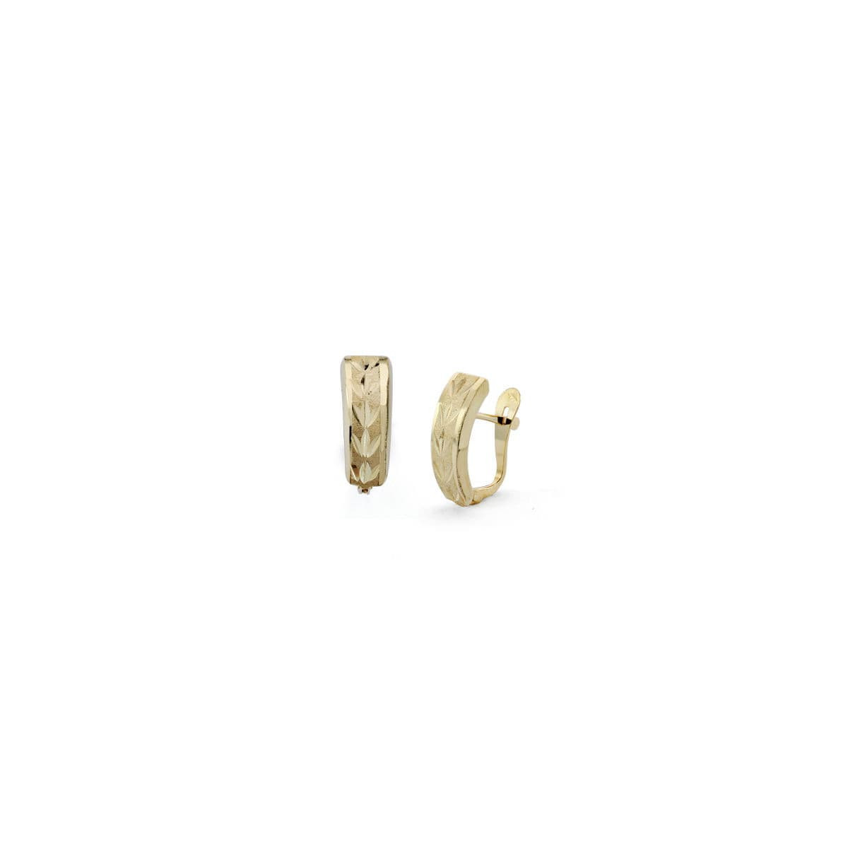 18K Pendientes Lapidados 14X5 Mm