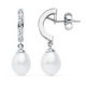 9K Pendientes Oro Blanco Perla 28X8 Mm