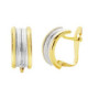 18K Pendientes Oro Bicolor Bandas 12X5 Mm