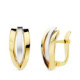 18K Pendientes Oro Bicolor Bandas 16X7 Mm