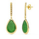 18K Pendientes Piedra Verde 33X12 Mm