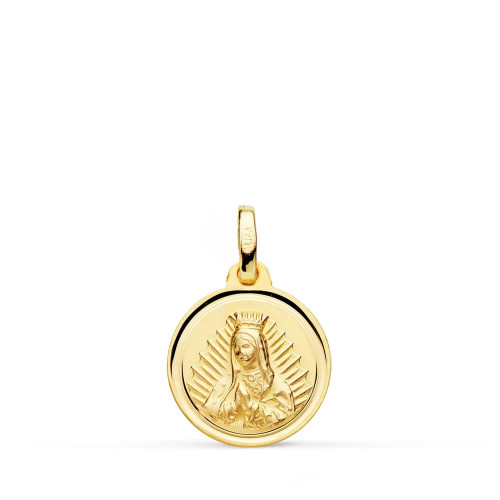 18K Medalla Virgen De Guadalupe 14 Mm