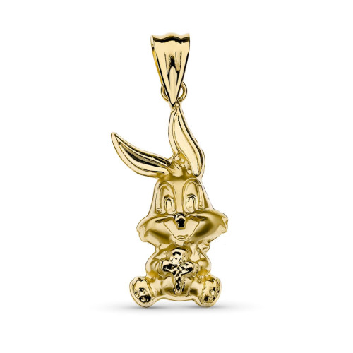 18K Colgante Oro Amarillo Bugs Bunny Grande 25X11 Mm