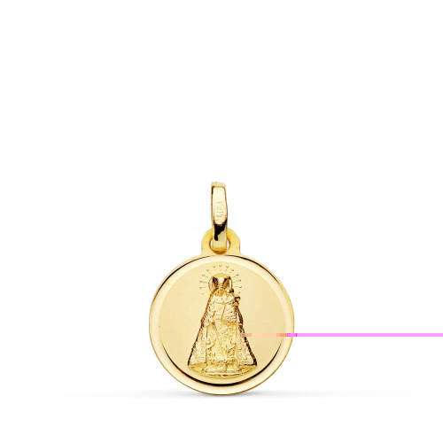 18K Medalla Virgen De Los Desamparados 14 Mm Bisel