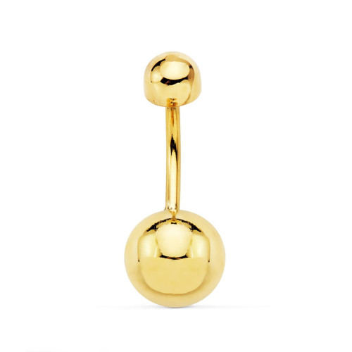 18K Piercing Ombligo Bola 8 Mm Oro Amarillo