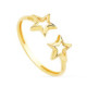 18K Sortija Estrellas 6 Mm Ajustable