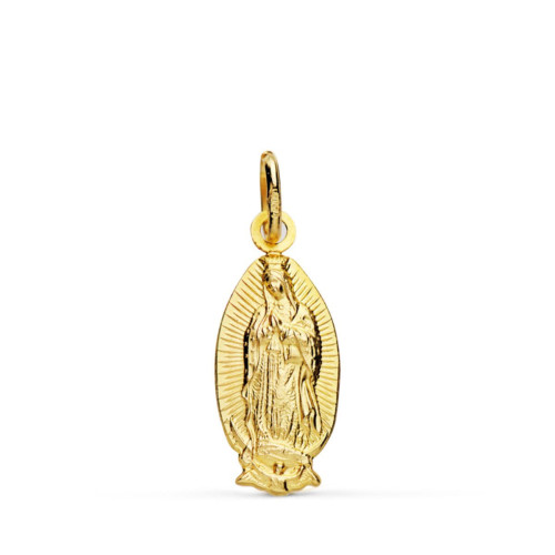 18K Colgante Virgen De Guadalupe Silueta Oval 16 Mm