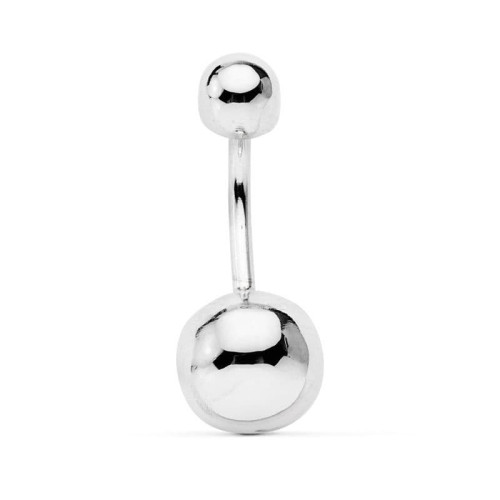 18K Piercing Oro Blanco Ombligo Bola 8 Mm