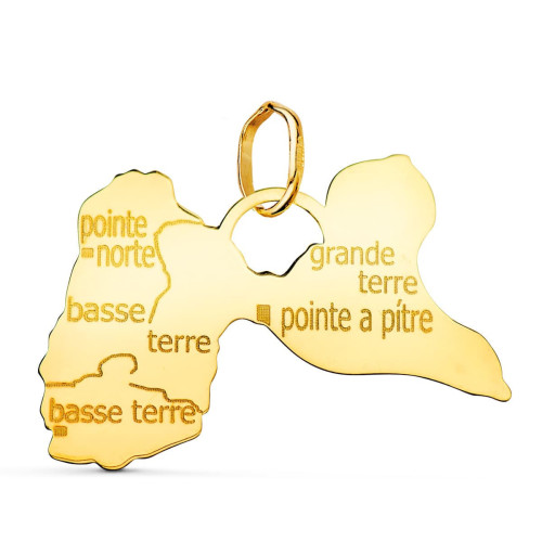 18K Pendentif Or Jaune Ile Guadaloupe  17 X 24 Mm