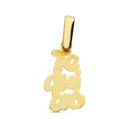 18K Colgante Oro Amarillo " Te Quiero " Laser. 17X10 Mm