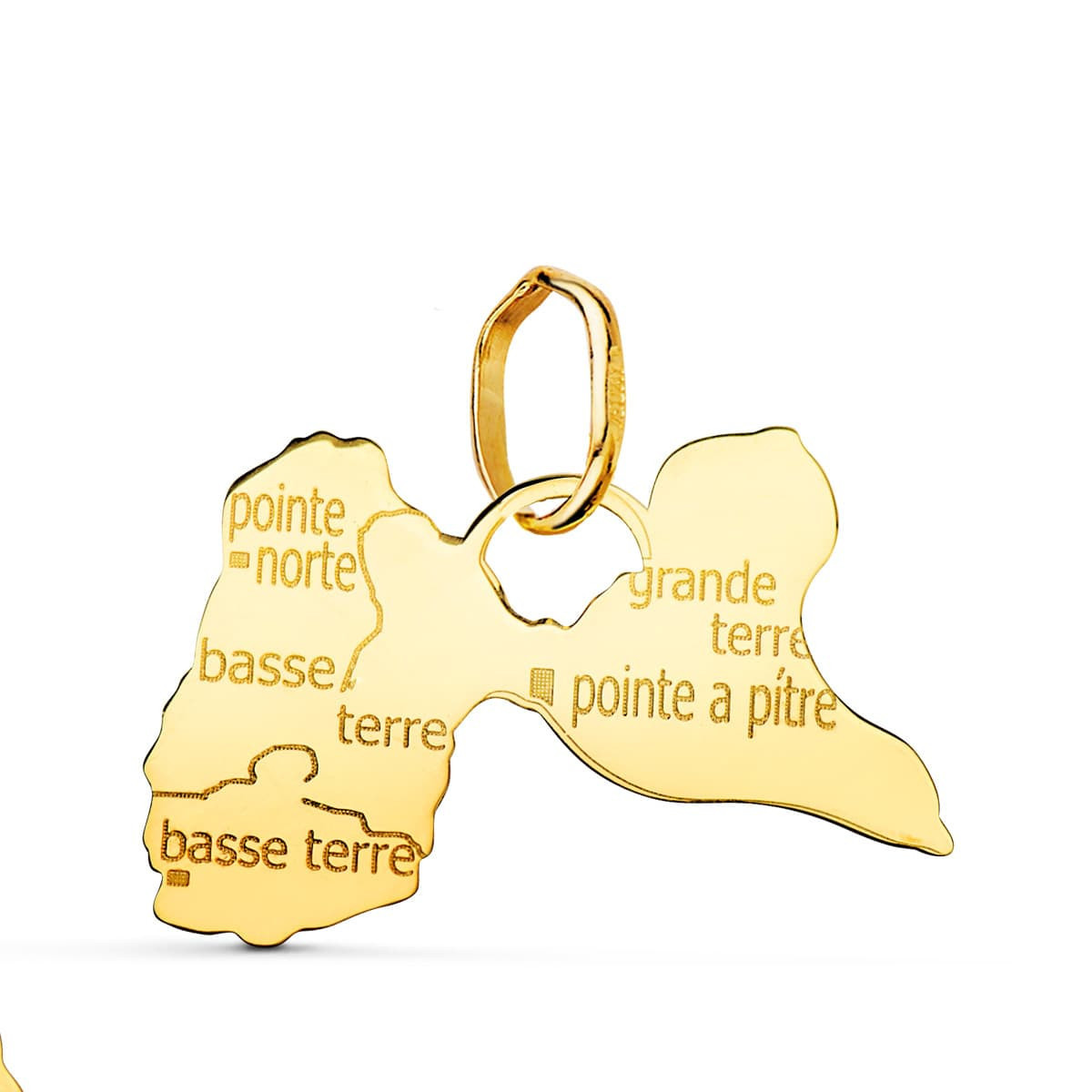 18K Pendentif Or Jaune Ile Guadaloupe  15 X 21 Mm