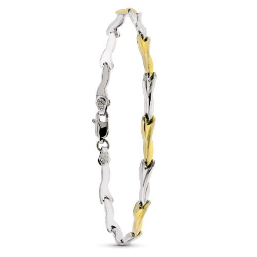 18K Pulsera Estampada Oro Yplata