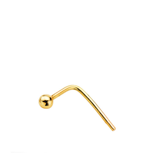 18K Piercing Oro Amarillo Nariz Con Bola Lisa De 2 Mm. Palo: 8Mm (Min: 3 Und)