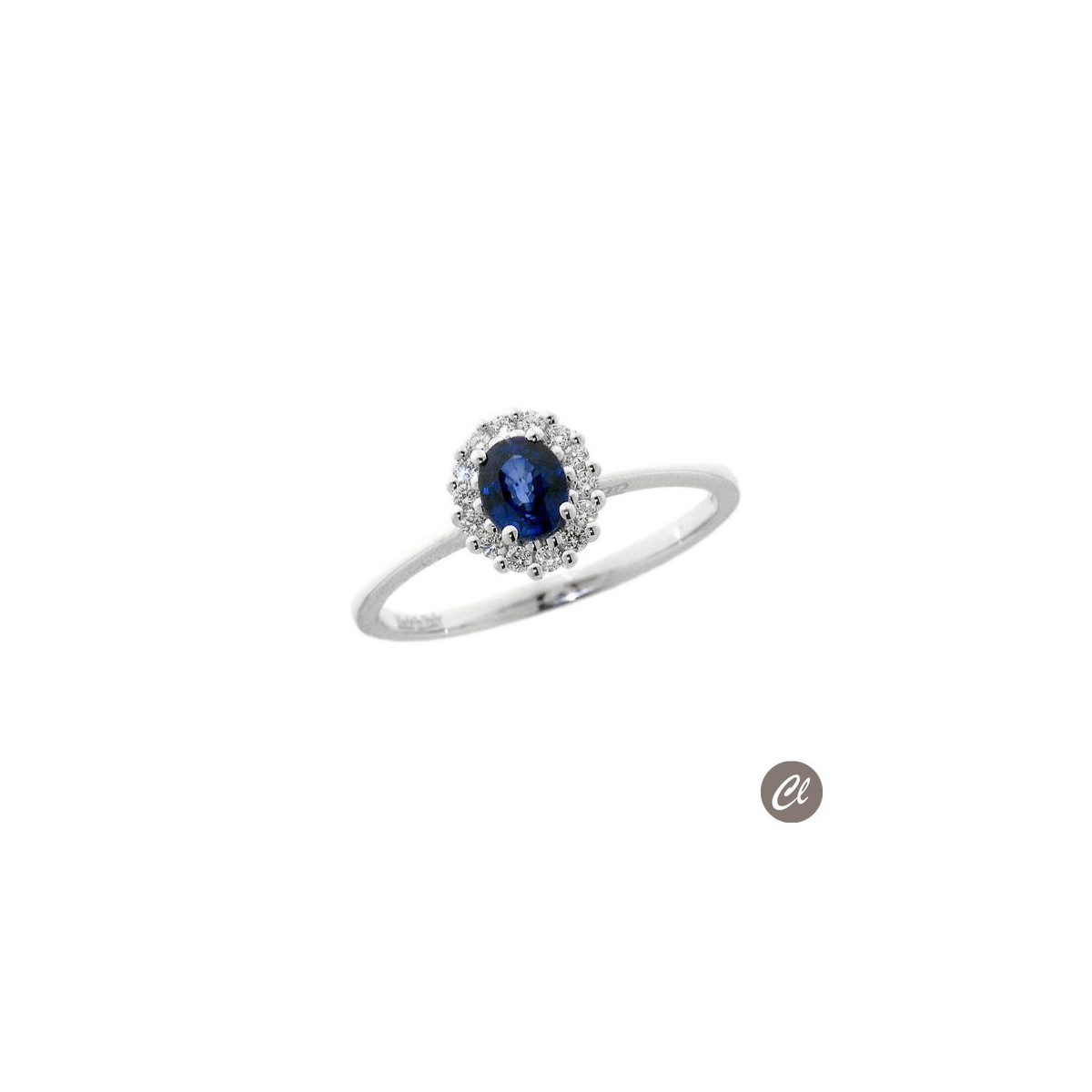 Solitario Diamante 0.13CT GVS + Zafiro 0.50CT AA031151ZF