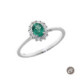 Solitario Diamante 0.13CT + Esmeralda 0.40CT AA031151SM