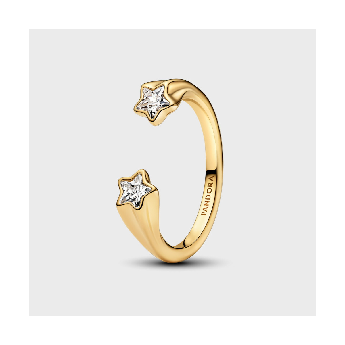 Anillo Pandora Abierto con un recubrimiento en oro de 14k Estrellas Fugaces - 163582C01