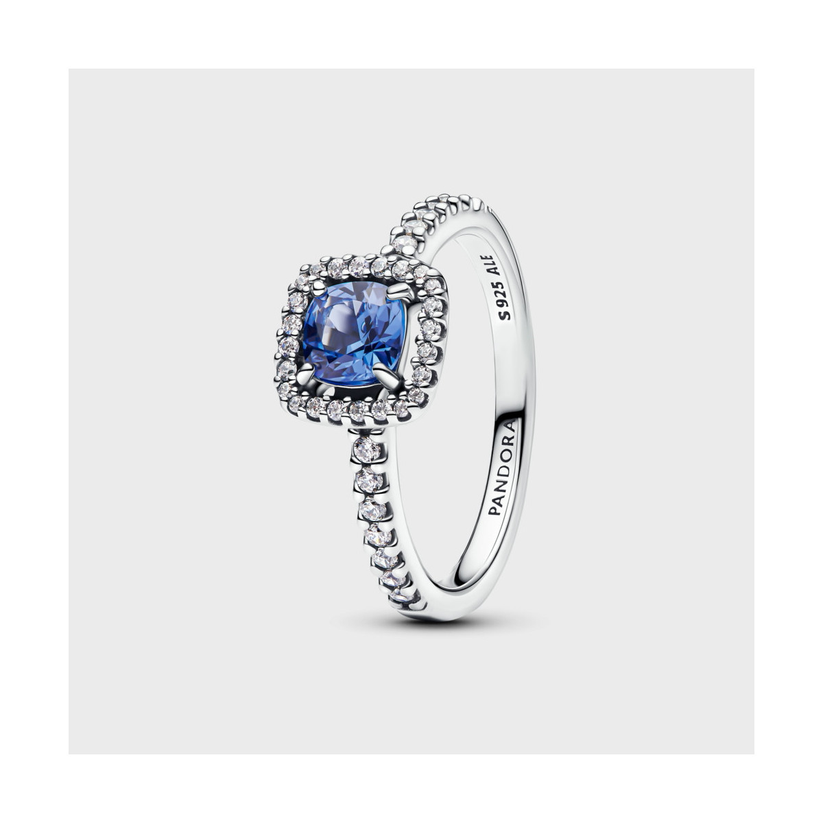 Anillo Pandora Halo Azul Cuadrado Brillante - 193555C01