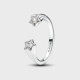 Anillo Pandora Abierto en plata de ley Estrellas Fugaces - 193582C01