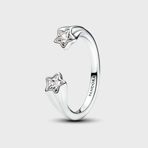 Anillo Pandora Abierto en plata de ley Estrellas Fugaces - 193582C01