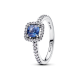 Anillo Pandora Halo Azul Cuadrado Brillante - 193555C01