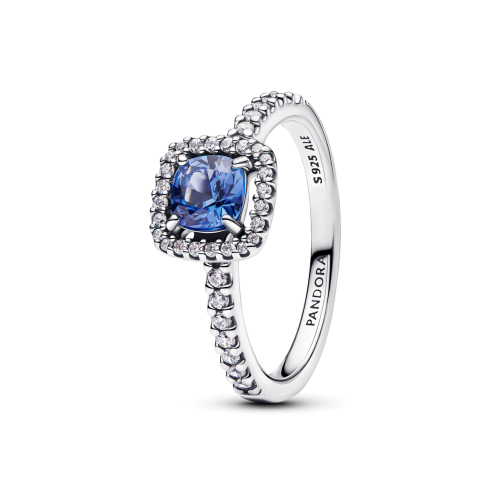 Anillo Pandora Halo Azul Cuadrado Brillante - 193555C01