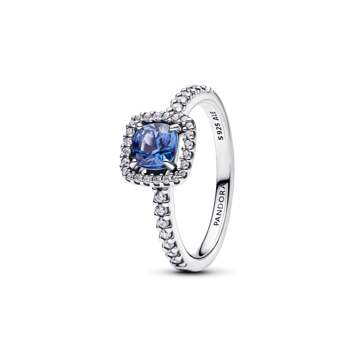 Anillo Pandora Halo Azul Cuadrado Brillante - 193555C01