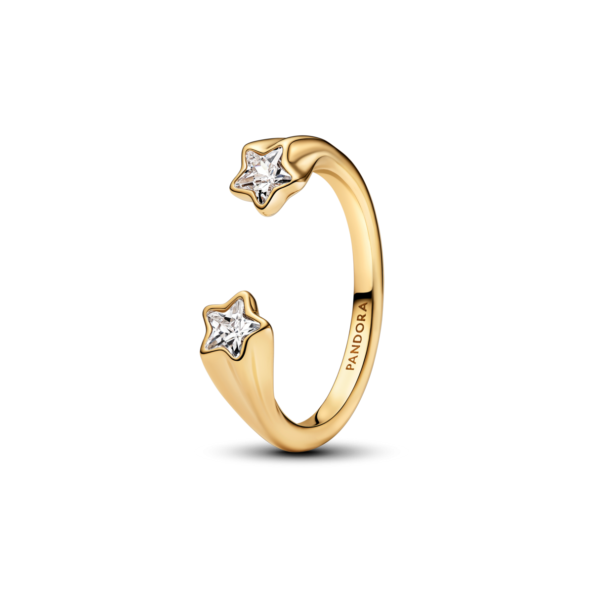 Anillo Pandora Abierto con un recubrimiento en oro de 14k Estrellas Fugaces - 163582C01