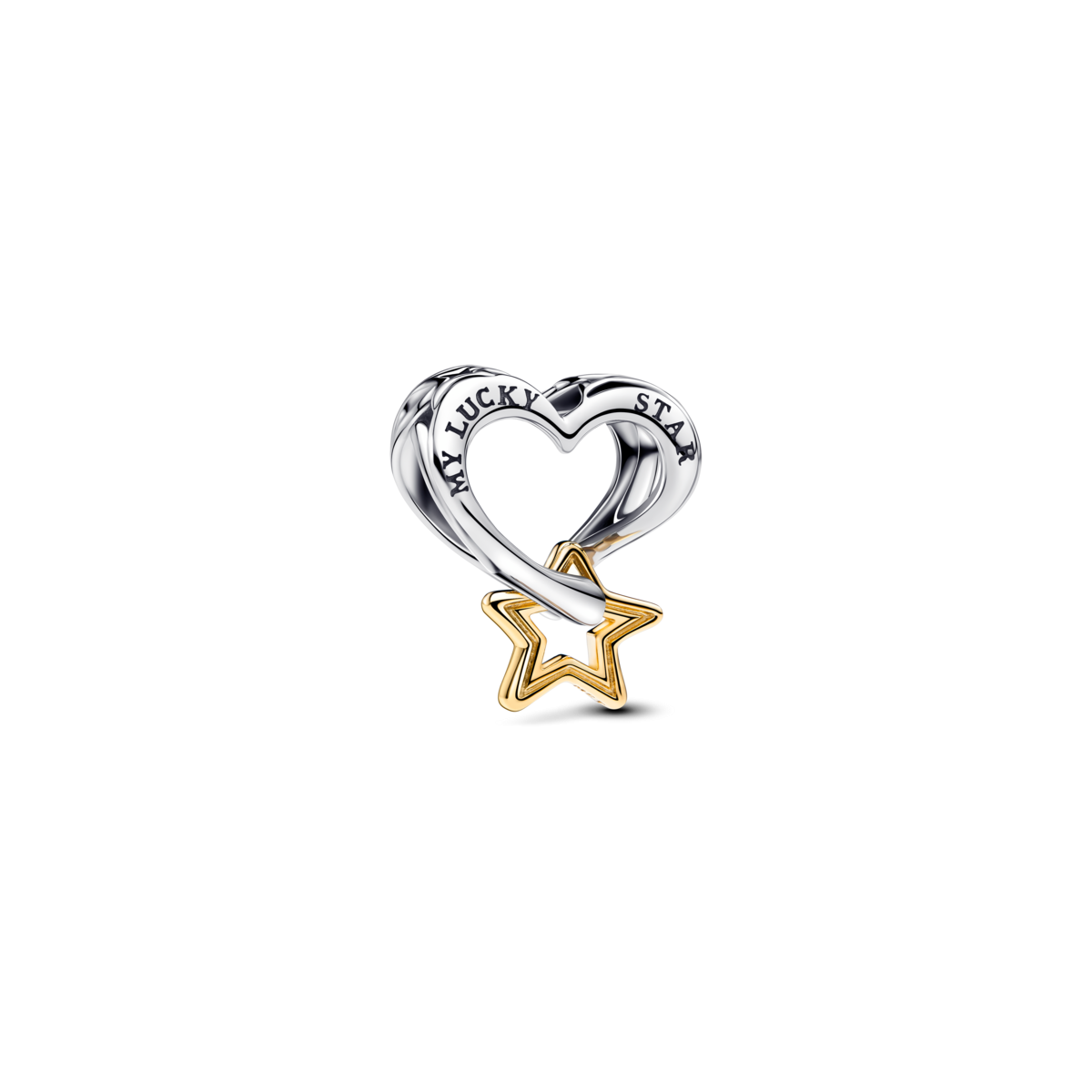 Charm Pandora Estrella y Corazón de la Suerte. Recubrimiento Oro 14K 763513C00