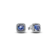 Pendientes Pandora Halo Azul Cuafrado Brillante 293551C01