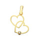 18K Colgante Oro Amarillo 2 Corazones 17x15 mm