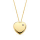 18K Colgante Corazón Circonita Oro Amarillo Cadena