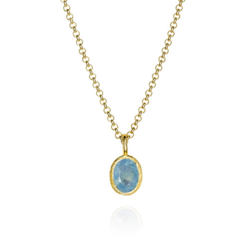 Colgante y Cadena Jorge Revilla Genuine Birthstone Collection. Marzo – Aguamarina CG129-17/AGO