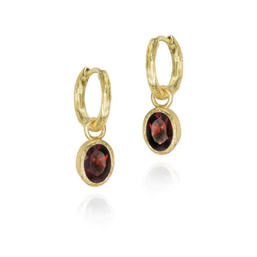 Pendientes Jorge Revilla Genuine Birthstone Collection. Enero – Granate PE129-86/GRO